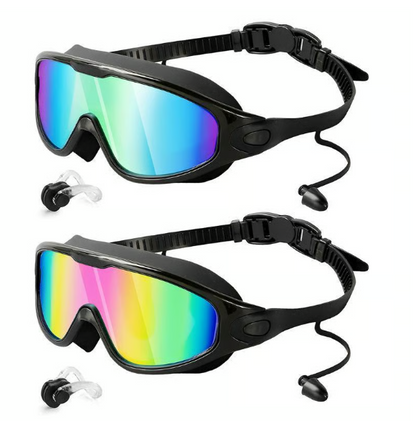 Swim Goggles for Kids Men Women, No Leaking 180° Swim Glasses, Easy to Wear, Wide View, Anti-Fog, UV Protection