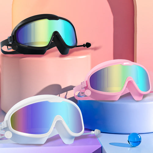 Swim Goggles for Kids Men Women, No Leaking 180° Swim Glasses, Easy to Wear, Wide View, Anti-Fog, UV Protection